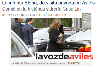 La Infanta Elena come en Casa Lin en Avilés